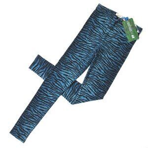 Blue Zebra Print Leggings